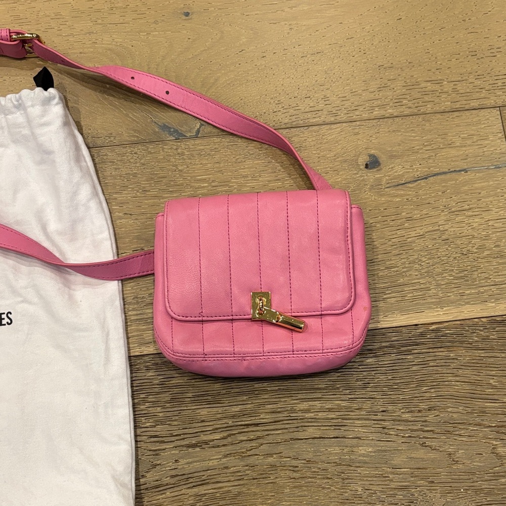 Elizabeth and James Pink Leather Belt Bag